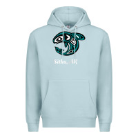Blue Mist sitka alaska native american tribal orca killer whale raglan baseball Premium Hoodie - linhVisuals