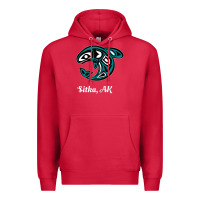 Cardinal sitka alaska native american tribal orca killer whale raglan baseball Premium Hoodie - linhVisuals