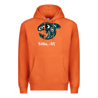Carrot sitka alaska native american tribal orca killer whale raglan baseball Premium Hoodie - linhVisuals