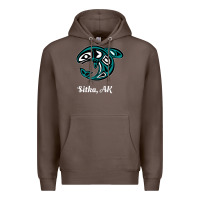 Coffee sitka alaska native american tribal orca killer whale raglan baseball Premium Hoodie - linhVisuals