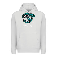 Dove Grey sitka alaska native american tribal orca killer whale raglan baseball Premium Hoodie - linhVisuals