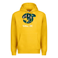 Lemon sitka alaska native american tribal orca killer whale raglan baseball Premium Hoodie - linhVisuals