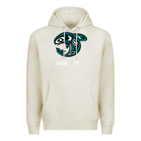 Oatmeal Heather sitka alaska native american tribal orca killer whale raglan baseball Premium Hoodie - linhVisuals