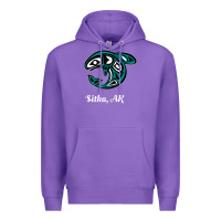Purple sitka alaska native american tribal orca killer whale raglan baseball Premium Hoodie - linhVisuals