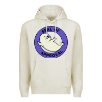 Oatmeal Heather seal of approval baby art Premium Hoodie - linhVisuals