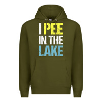Army Green i pee in the lake funny summer vacation t shirt Premium Hoodie - linhVisuals