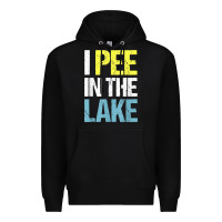 Black i pee in the lake funny summer vacation t shirt Premium Hoodie - linhVisuals