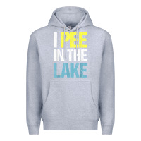 Heather Grey i pee in the lake funny summer vacation t shirt Premium Hoodie - linhVisuals