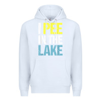 White i pee in the lake funny summer vacation t shirt Premium Hoodie - linhVisuals