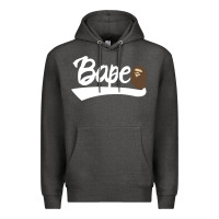 Charcoal Heather bape text Premium Hoodie - linhVisuals