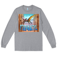 Heather Grey dinosaur pterodactyl Long Sleeve Tee - Artiststas