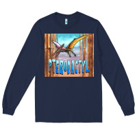 Navy dinosaur pterodactyl Long Sleeve Tee - Artiststas