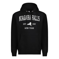 Black niagara falls new york ny vintage athletic sports design t shirt Premium Hoodie - linhVisuals