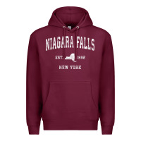 Burgundy niagara falls new york ny vintage athletic sports design t shirt Premium Hoodie - linhVisuals