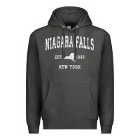 Charcoal Heather niagara falls new york ny vintage athletic sports design t shirt Premium Hoodie - linhVisuals