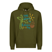 Army Green now where's my cabana boy, beach palm tree coconut t shirt Premium Hoodie - linhVisuals