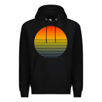 Black retro sunset Premium Hoodie - linhVisuals