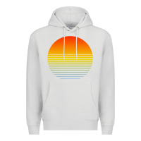 Dove Grey retro sunset Premium Hoodie - linhVisuals