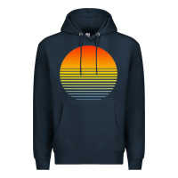 Navy retro sunset Premium Hoodie - linhVisuals