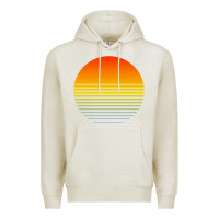 Oatmeal Heather retro sunset Premium Hoodie - linhVisuals