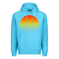 Ocean Blue retro sunset Premium Hoodie - linhVisuals