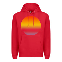 Red retro sunset Premium Hoodie - linhVisuals