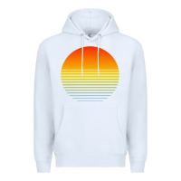 White retro sunset Premium Hoodie - linhVisuals