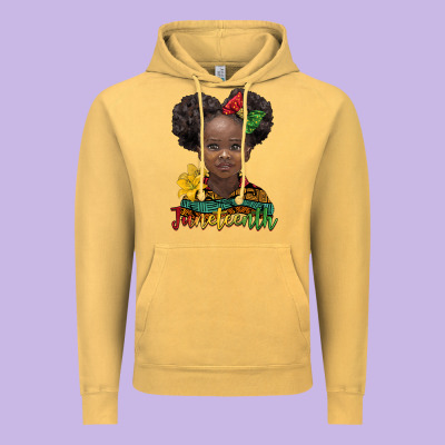 Juneteenth African Girl Vintage Hoodie Designed By Barkaloodesign