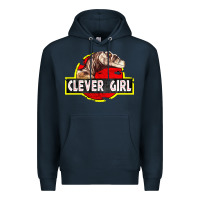 Navy clever girl Premium Hoodie - linhVisuals