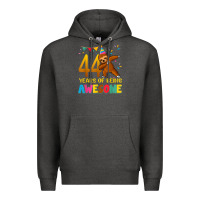 Charcoal Heather 44 years old birthday sloth dabbing 44th birthday sloth Premium Hoodie - linhVisuals