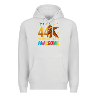 Dove Grey 44 years old birthday sloth dabbing 44th birthday sloth Premium Hoodie - linhVisuals