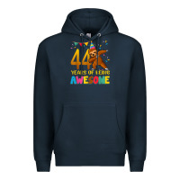 Navy 44 years old birthday sloth dabbing 44th birthday sloth Premium Hoodie - linhVisuals