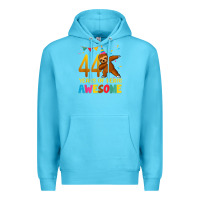 Ocean Blue 44 years old birthday sloth dabbing 44th birthday sloth Premium Hoodie - linhVisuals