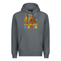 Rock 44 years old birthday sloth dabbing 44th birthday sloth Premium Hoodie - linhVisuals
