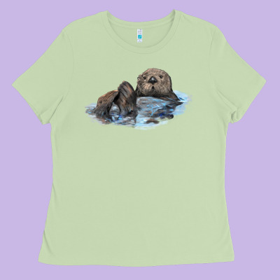 California Sea Otter Ladies Tee Designed By Lillyallendesigns