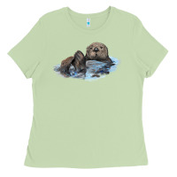 Matcha california sea otter Ladies Tee - LillyAllenDesigns