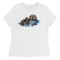White california sea otter Ladies Tee - LillyAllenDesigns