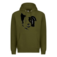 Army Green dog, collie, dogs, collies, border collies, puppy, sheepdog Premium Hoodie - linhVisuals