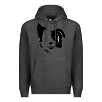 Charcoal Heather dog, collie, dogs, collies, border collies, puppy, sheepdog Premium Hoodie - linhVisuals