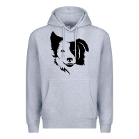 Heather Grey dog, collie, dogs, collies, border collies, puppy, sheepdog Premium Hoodie - linhVisuals