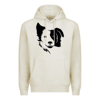 Oatmeal Heather dog, collie, dogs, collies, border collies, puppy, sheepdog Premium Hoodie - linhVisuals