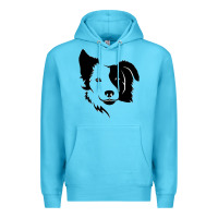Ocean Blue dog, collie, dogs, collies, border collies, puppy, sheepdog Premium Hoodie - linhVisuals