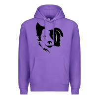 Purple dog, collie, dogs, collies, border collies, puppy, sheepdog Premium Hoodie - linhVisuals