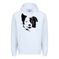 White dog, collie, dogs, collies, border collies, puppy, sheepdog Premium Hoodie - linhVisuals