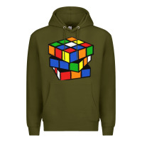 Army Green rubik cube Premium Hoodie - linhVisuals