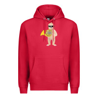 Cardinal funny sloth wearing sunglasses playing french horn Premium Hoodie - linhVisuals