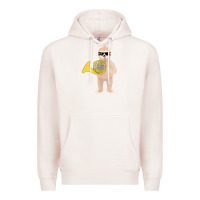 Pale Pink funny sloth wearing sunglasses playing french horn Premium Hoodie - linhVisuals