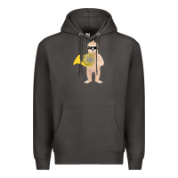 Smoke funny sloth wearing sunglasses playing french horn Premium Hoodie - linhVisuals