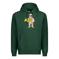 Sports Green funny sloth wearing sunglasses playing french horn Premium Hoodie - linhVisuals