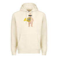 Tofu funny sloth wearing sunglasses playing french horn Premium Hoodie - linhVisuals